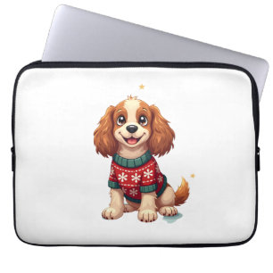 Cocker Spaniel Snowflake Gloed hond Laptop Sleeve
