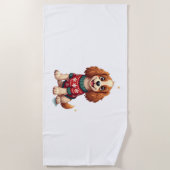 Cocker Spaniel Snowflake Gloed hond Strandlaken (Voorkant)