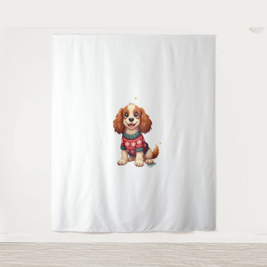 Cocker Spaniel Snowflake Gloed hond Wandkleed (Voorkant)