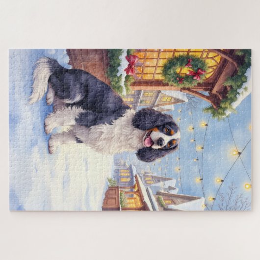 Cocker Spaniel Snowy Village Christmas Art Legpuzzel (Horizontaal)