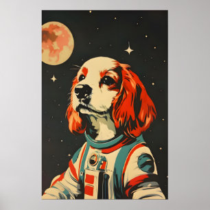 Cocker Spaniel Spaniel Astronaut Poster, Cocker Poster