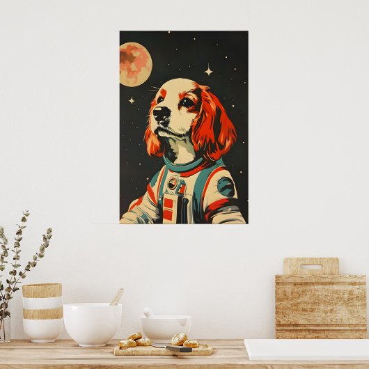 Cocker Spaniel Spaniel Astronaut Poster, Cocker Poster (Keuken)