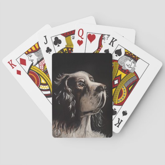 cocker spaniel spelend met pokerkaarten (Achterkant)