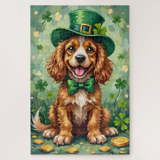 Cocker Spaniel St Patrick’s Day Cute Lucky Dog Legpuzzel (Verticaal)