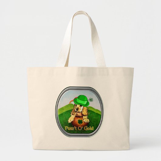 Cocker Spaniel St Patricks Day Grote Tote Bag (Voorkant)
