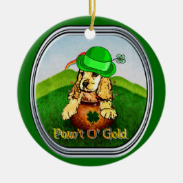Cocker Spaniel St Patricks Day Keramisch Ornament