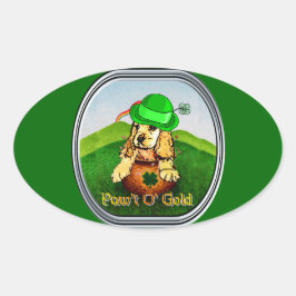 Cocker Spaniel St Patricks Day Ovale Sticker