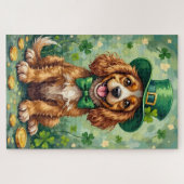 Cocker Spaniel St. Patrick's Day Schattige Geluks Legpuzzel (Horizontaal)