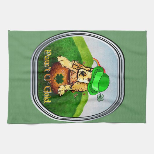 Cocker Spaniel St Patricks Day Theedoek (Horizontaal)