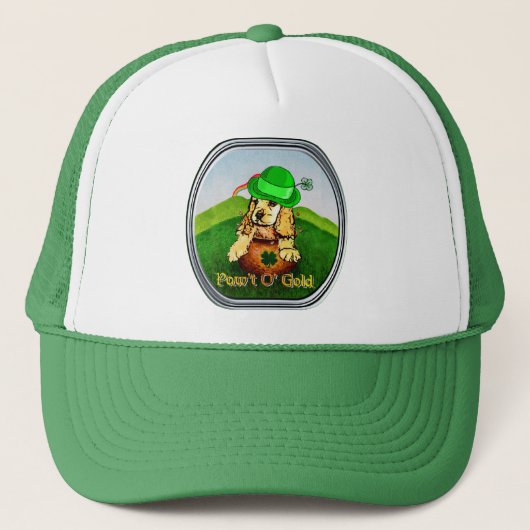 Cocker Spaniel St Patricks Day Trucker Pet (Voorkant)