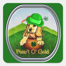 Cocker Spaniel St Patricks Day Vierkante Sticker