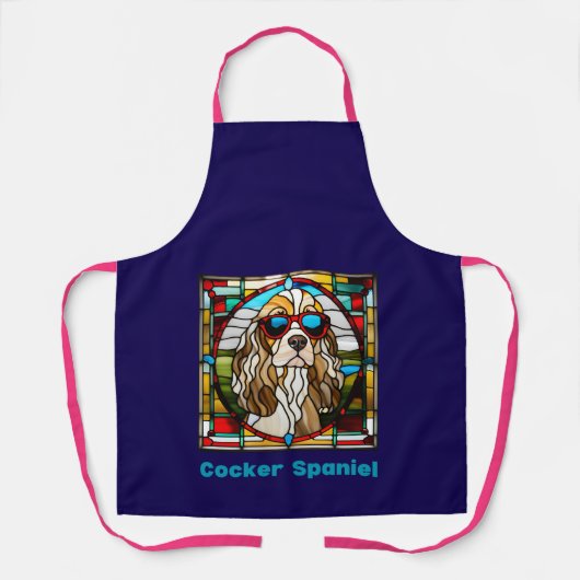 Cocker Spaniel Stained Glass Apron Schort (Voorkant)