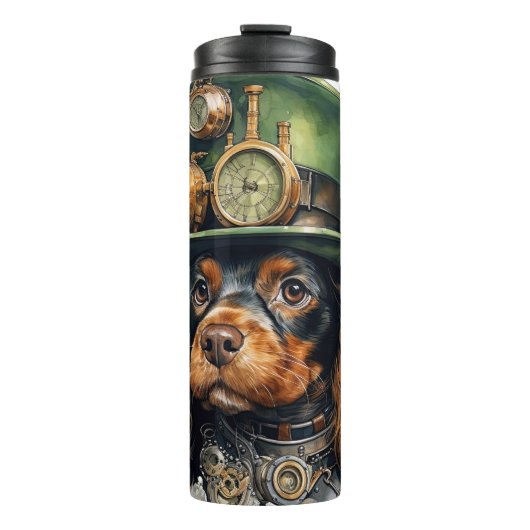 Cocker Spaniel Steampunk Hond Thermosbeker (Voorkant)