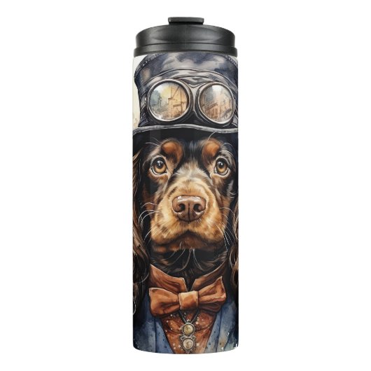 Cocker Spaniel Steampunk Hond Thermosbeker (Voorkant)