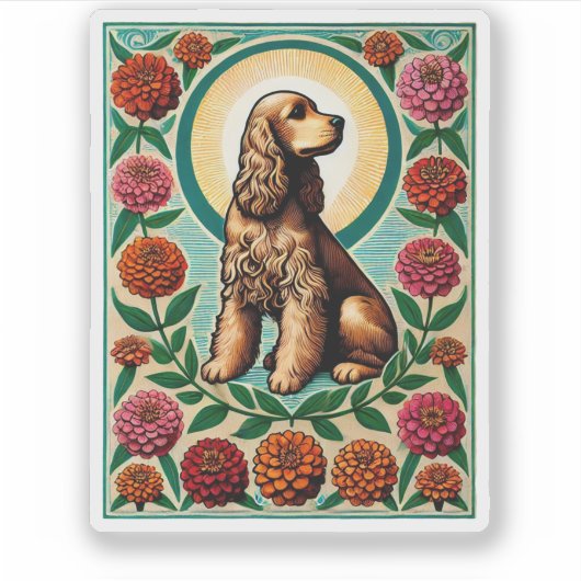 Cocker Spaniel Sticker (Voorkant)