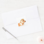 Cocker Spaniel Sticker, Honden Kunst Vierkante Sticker (Envelop)