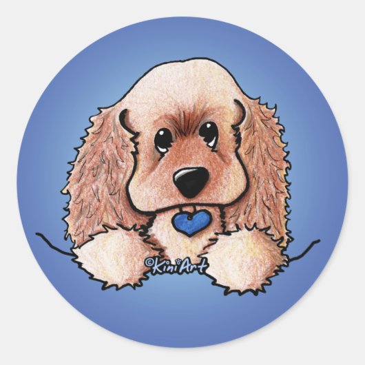Cocker Spaniel-Stickers Ronde Sticker (Voorkant)