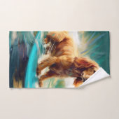 Cocker Spaniel Strand Surfen Schilderij Bad Handdoek (Handdoek)