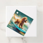 Cocker Spaniel Strand Surfen Schilderij Bedankjes Labels (In situ)