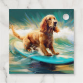 Cocker Spaniel Strand Surfen Schilderij Bedankjes Labels (Achterkant)