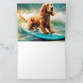 Cocker Spaniel Strand Surfen Schilderij Kaart (Binnen)