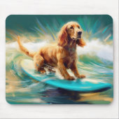 Cocker Spaniel Strand Surfen Schilderij Muismat (Voorkant)