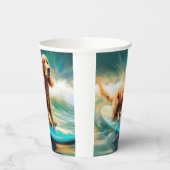 Cocker Spaniel Strand Surfen Schilderij Papieren Bekers (Links)