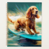 Cocker Spaniel Strand Surfen Schilderij Planner (Voorkant)