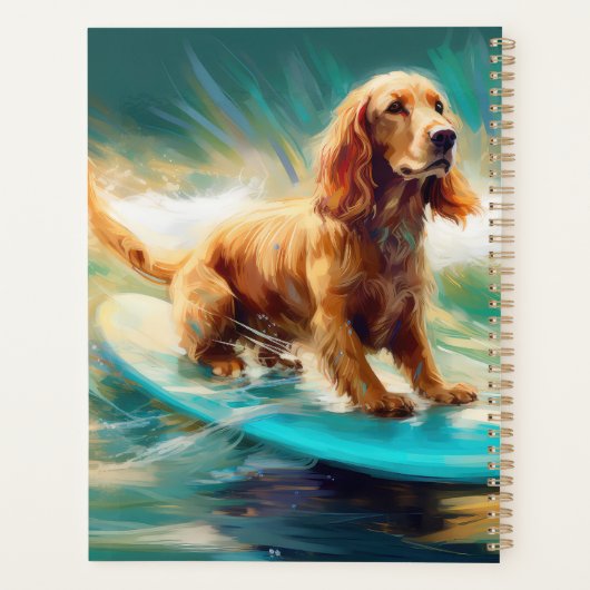 Cocker Spaniel Strand Surfen Schilderij Planner (Achterkant)