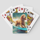 Cocker Spaniel Strand Surfen Schilderij Pokerkaarten (Achterkant)