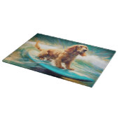 Cocker Spaniel Strand Surfen Schilderij Snijplank (Hoek)