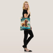 Cocker Spaniel Strand Surfen Schilderij Tote Bag (Op model)