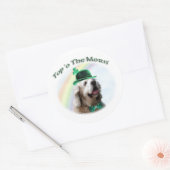 Cocker Spaniel Top of the Morn'; St. Patrick's dag Ronde Sticker (Envelop)