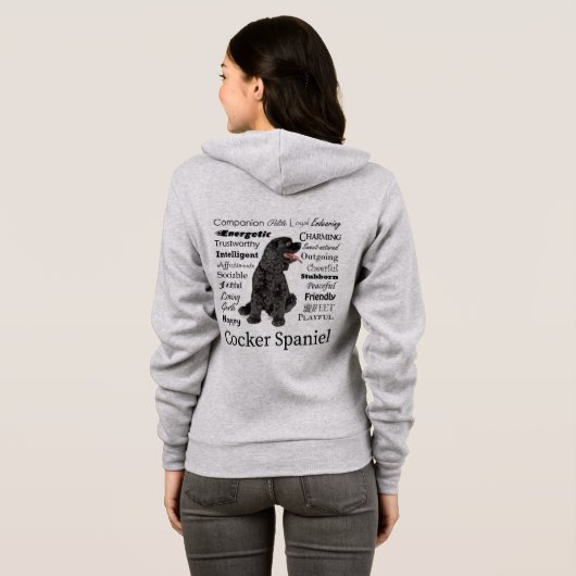 Cocker Spaniel Trait Hoodie (Achterkant volledig)