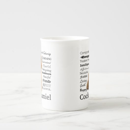 Cocker Spaniel Traits Bone China Mok (Voorkant)