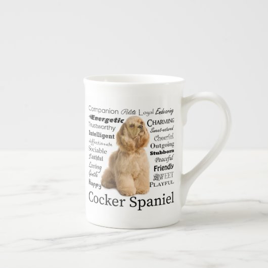 Cocker Spaniel Traits Bone China Mok (Rechts)