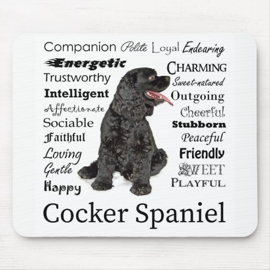 Cocker Spaniel Traits Mousepad Muismat (Voorkant)