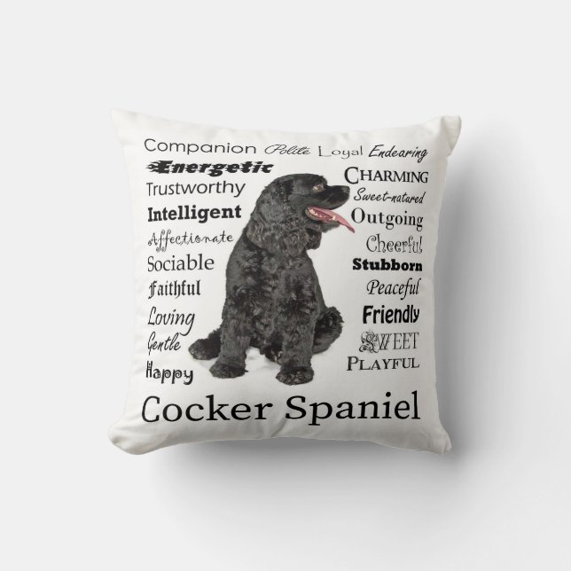 Cocker Spaniel Traits Pillow Kussen (Voorkant)