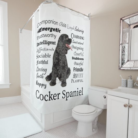 Cocker Spaniel Traits Showgordijn Douchegordijn (In situ)