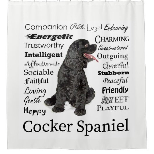 Cocker Spaniel Traits Showgordijn Douchegordijn (Voorkant)