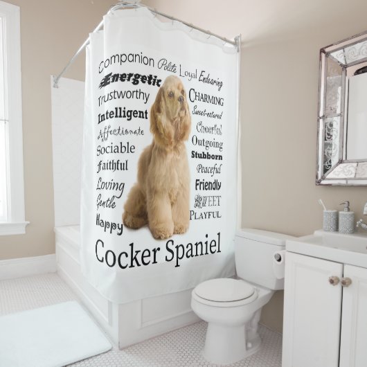 Cocker Spaniel Traits Showgordijn Douchegordijn (In situ)