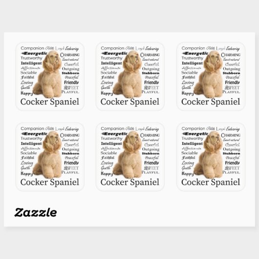 Cocker Spaniel Traits Stickers (Vel)