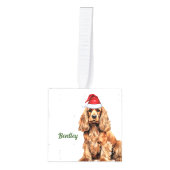 Cocker Spaniel Two Photo Holiday Cube Ornament (Voorkant)