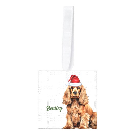 Cocker Spaniel Two Photo Holiday Cube Ornament (Voorkant)