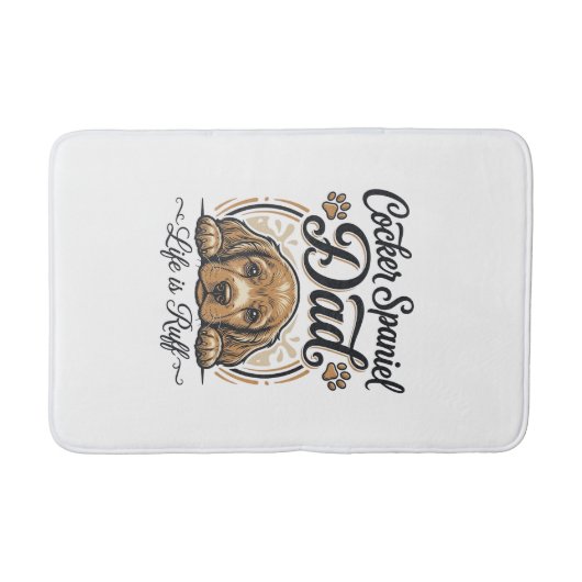 Cocker Spaniel Vader Leven Is Ruff Vintage Hond Sh Badmat (Voorkant)