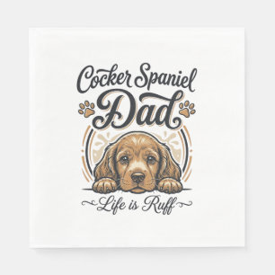 Cocker Spaniel Vader Leven Is Ruff Vintage Hond Sh Servet