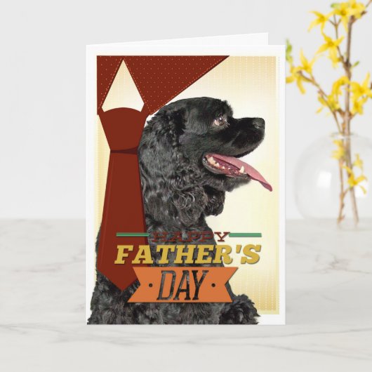 Cocker Spaniel Vaderdag Kaart (Gele Bloem)