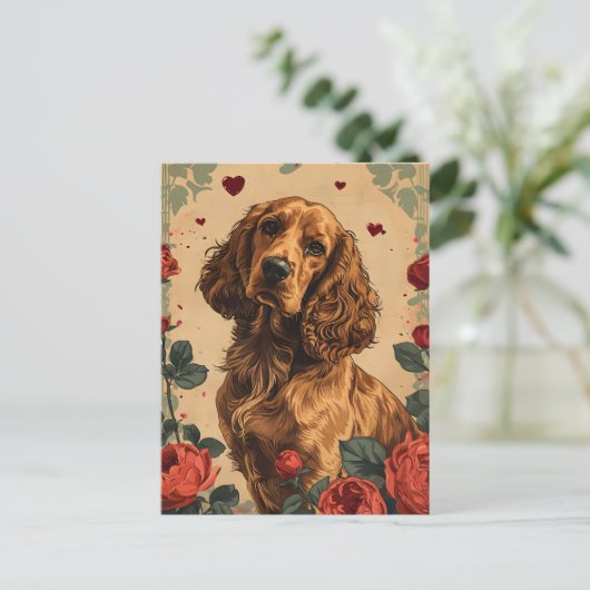 Cocker Spaniel  Valentijnsdag Briefkaart (Staand voorkant)