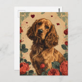 Cocker Spaniel  Valentijnsdag Briefkaart (Voorkant / Achterkant)