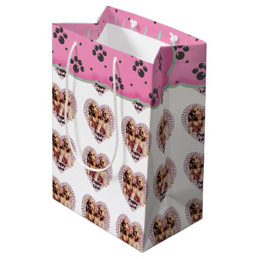 Cocker Spaniel Valentijnsdag Medium Cadeauzakje (Achterkant Gekanteld)